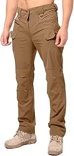 [Donason] Men's Cargo Pants,Lightweight Water Resistant Ripstop Hiking Pants with 10 Pockets Work Pants for Travel Fishing
