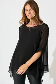 Good Decisions Top Half Sleeve in Black S/M