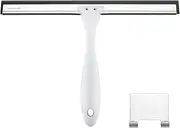 Shower Squeegee for Bathroom Glass Doors - 10-Inch Rubber Window Cleaner With Hook for Doors, Windows, Mirrors, Tiles and Car Glass (White)
