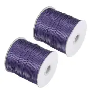 2pcs Beading Thread Bracelet Weave Craft Cord 1.5mm 158M/Roll, Purple