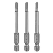 3pcs H3.0 Hex Head Drill Bit Wrench 3mm Flat Tip 1/4" Shank 75mm Long Magnetic
