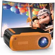 Mini Projector, 2025 Upgraded Full HD 1080P Smart Movie Projector with Black