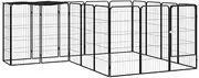 Heavy-Duty Dog Playpen, 18-Panel Portable Kennel for Dogs - Powder-Coated Steel, Black, 50x100 cm Panels | Large Secure Exercise Enclosure with Water-Resistant PE Cover and Safe Door Lock for