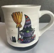 Cobwebs & Cauldrons Ceramic Coffee Mug Halloween Witch Black Cat Witch Goals
