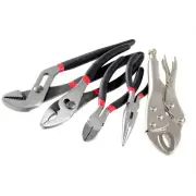 Handy Man 5pc Groove & Slip Joint Long Nose Locking Diagonal Pliers Tool Set