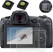 EOS R5 Top+LCD Screen Protector for Canon EOS R5 Full-Frame Mirrorless Camera & Hot Shoe Cover [2Sets], Fire Rock Ultra-Clear 9H Hardness Tempered Glass Cover for Canon R5-6Packs