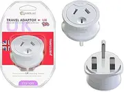 Sansai Travel Power Adapter AU/NZ Socket to UK/England/Hong Kong Plug Outlet WHT