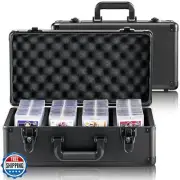VEVOR 108 PSA Graded Card Storage Box - 4 Slot Case with Key Lock, Foam Divid