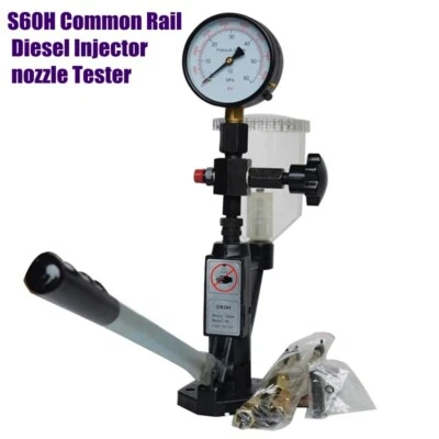 Common Rail Fuel Injector Nozzle Tester Dual Scale Gauge Pop Pressure Hand Pump