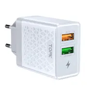28W QC3.0 Dual USB Port Fast Charging USB Charger Adapter For iPhone 11 Pro Huawei P30 Mate 30 Xiaomi 9 Pro S10+ Note10 WHITE COLOR