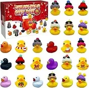 Christmas Advents Calendar - Duck Advents Calendar | 24pcs Countdown Calendar Ducks, Christmas Advents Calendar Rubber Duck, Decorative Rubber Duck Bath Toys for Study Room