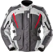 Furygan Apalaches Evo Ladies Motorcycle Textile Jacket, grey-white-red, Size 2XL for Women Grey White Red