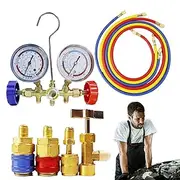 AC Gauge Set - Professional Freon Gauge for AC,Refrigeration System Accessories for Car Commercial Home Air Conditioning