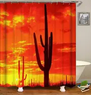 Sunset Over Saguaro Cactus Shower Curtain