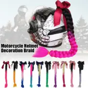 Motorcycle Helmet Decoration Braid Bow Wig for Helmets Ponytail with Sucker Bow.