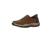 Skechers Men's Slip Ins Relaxed Fit Respected Elgin Leather Trainers - Brown