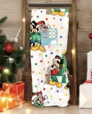 Disney Mickey & Minnie Mouse Christmas Plush Throw Blanket Holiday White 50x70