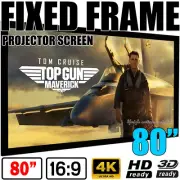 80" Inch Fixed Frame Aluminum Projector Screen 3D Home Theatre HD TV Projection