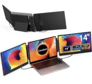 14” Triple Portable Laptop Screen Extender Monitor 1080p Fits 14”-17” Laptops