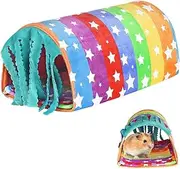 Guinea Pig Tunnel Bed, 12x7.5x5.5inch Velvet Guinea Pig Hideout with Curtain, Washable Guinea Pig House, Guinea Pig Tunnels, Rat Tunnel for Hamster Mice Rat Guinea Pig