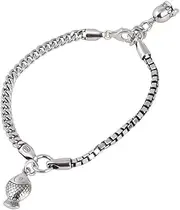 Chain Bracelets,Silver Bracelet,Fashion Bangle,Sterling Silver Bracelet For Women,Ladies 925 Sterling Silver Bracelet Fashion Fish Bracelet Hand Carve Silver Chain Bracelet Ladies Silver Jewellery Gif