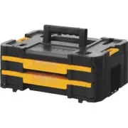 (1)-Dewalt Plastic 2 Drawer 17-1/4" Long 7" Wide TSTAK Case Toolbox DWST17804