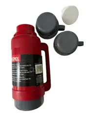 Old School Thermos Add A Cup Red Vacuum Insulated Beverage Water Bottle 1QT NEW!