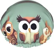 Cartoon Owls Cute Print Various Activities Shower Cap Reusable Soft And Lightweight Bath Hair Cap Long Hair