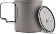 CharJourney 750ml Titanium Camping Mug & Cup with Lid – Ultralight & Durable, Foldable Handles, Ideal for Hiking, Backpacking & Outdoor Cooking