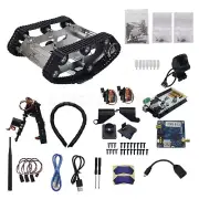 WIFI Robot Tank Kit DIY Robotic Car Kit + A1 Robot Arm Standard Version Black SZ