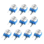10Pcs Trimmer Potentiometer 10K Ohm Adjustment Horizontal Variable Resistors