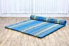 Queen Size 200x152 cm Thai Kapok Roll Up Mattress Foldout Mat Blue