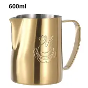 Jibbi Milk Steaming Frothing Pitcher Stainless Steel Non-stick Milk Jug Pull Flower Cup Perfect compatible with Coffee Cappuccino Latte 600