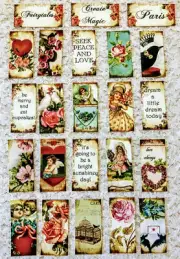 23~Vintage Enchantment~Small Domino Cuts~Card Making~Junk Journal Ephemera~1PE
