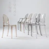 在飛比找蝦皮購物優惠-ins韓居 設計師款簡約透明椅子 壓克力餐椅 透明靠背魔鬼椅
