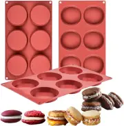 CAKETIME Muffin Top Pan - Shallow Muffin Pan 3 Inch round Silicone Egg Mold for