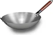 VONOTO Carbon Steel Wok Pan, Wok Pan with Handle, Traditional Woks (16 inch)