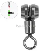 50pcs 3 Way Barrel Cross Fishing Swivel Heavy Duty Ball Bearing Connector