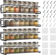 Spice Rack Wall Mounted 4 Pack, Space-Saving Spice Organizer for Spice Jars and