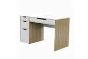 Wooden Computer Desk Drawers Storage Study Home Office White Oak Table