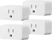 Smart Plug, Works with Alexa Only, 2.4 Ghz Wi-Fi, No Hub Required, 4 Pack, White