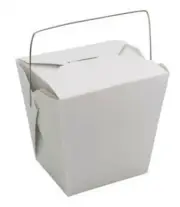 125pcs CARDBOARD WIRE HANDLE FOOD PAIL 16oz Chinese Takeaway Noodle Box 475ml