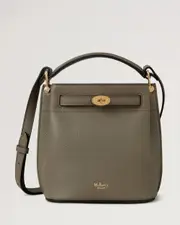 [Mulberry] Mini Islington Bucket Linen Green Small Classic Grain