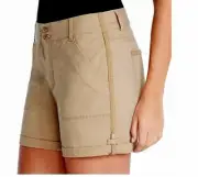 Gloria Vanderbilt Short Shorts Womens Sz 24W Cuffed Maren Perfect Khaki Slimming
