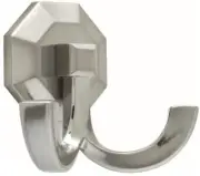 (12 Pack) Faceted Double Wall Hook Satin Nickel - 3-5/8"