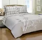 3 Piece Luxury 100% Cotton Reversible Duvet Cover & Pillow Sham Bedding Set