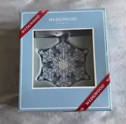 NIB Wedgwood Christmas LS Blue Snowflake Ornament #40024160 Jasperware Wedgewood