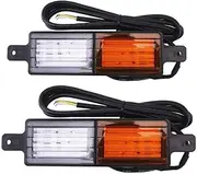 2Pack LED Front Indicator Parker Clear Amber Light Bullbar 4X4 4WD LAMP 12V 24V