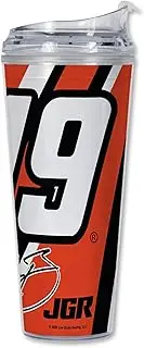 Rico Industries NASCAR Racing Chase Briscoe 24oz Acrylic Tumbler with Hinged Lid, Officially Licensed Double Wall Tumbler with Straw