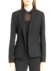 NWT Max Mara Kansas Stretch Wool Jacket in Black - Size 12 #SJ1223